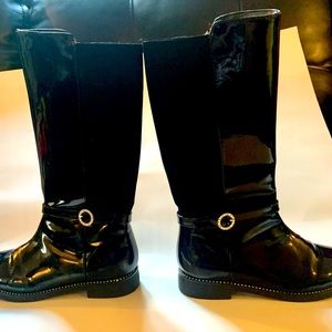 Children’s Place tall black patent girls boots.